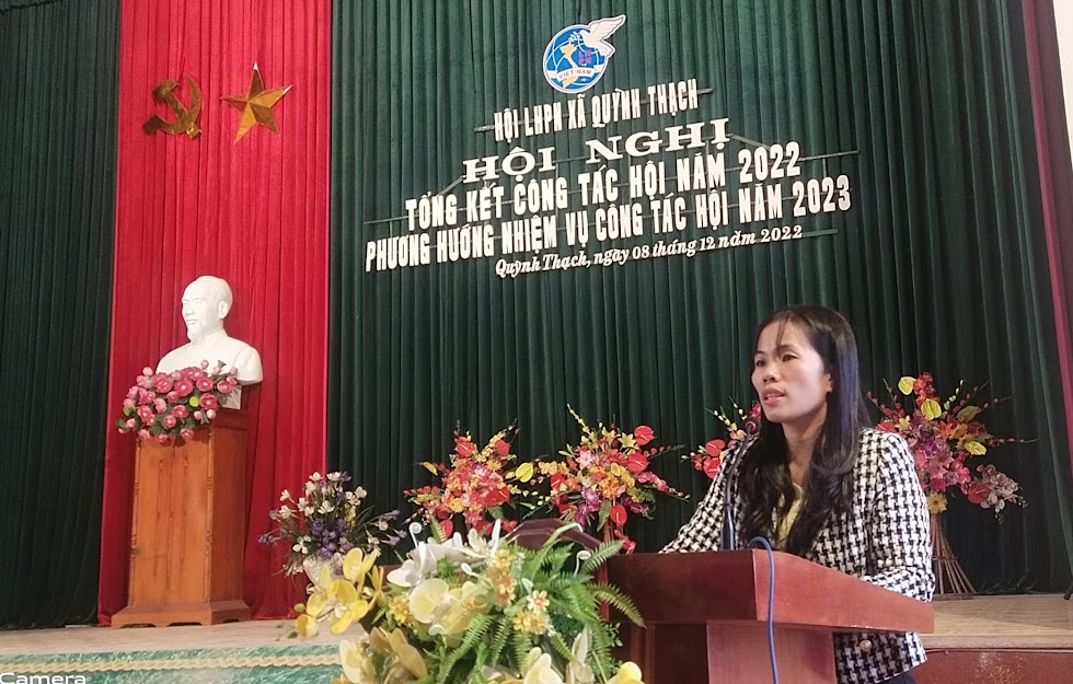 Đồng chí Nguyễn Thị Quỳnh - ĐUV, Chủ tịch HLH Phụ nữ xã khai mạc hội nghị